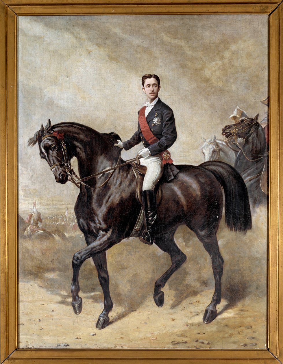 Portrait équestre du prince impérial Eugène Louis Napoléon, fils de Napoléon III - Charles Porion