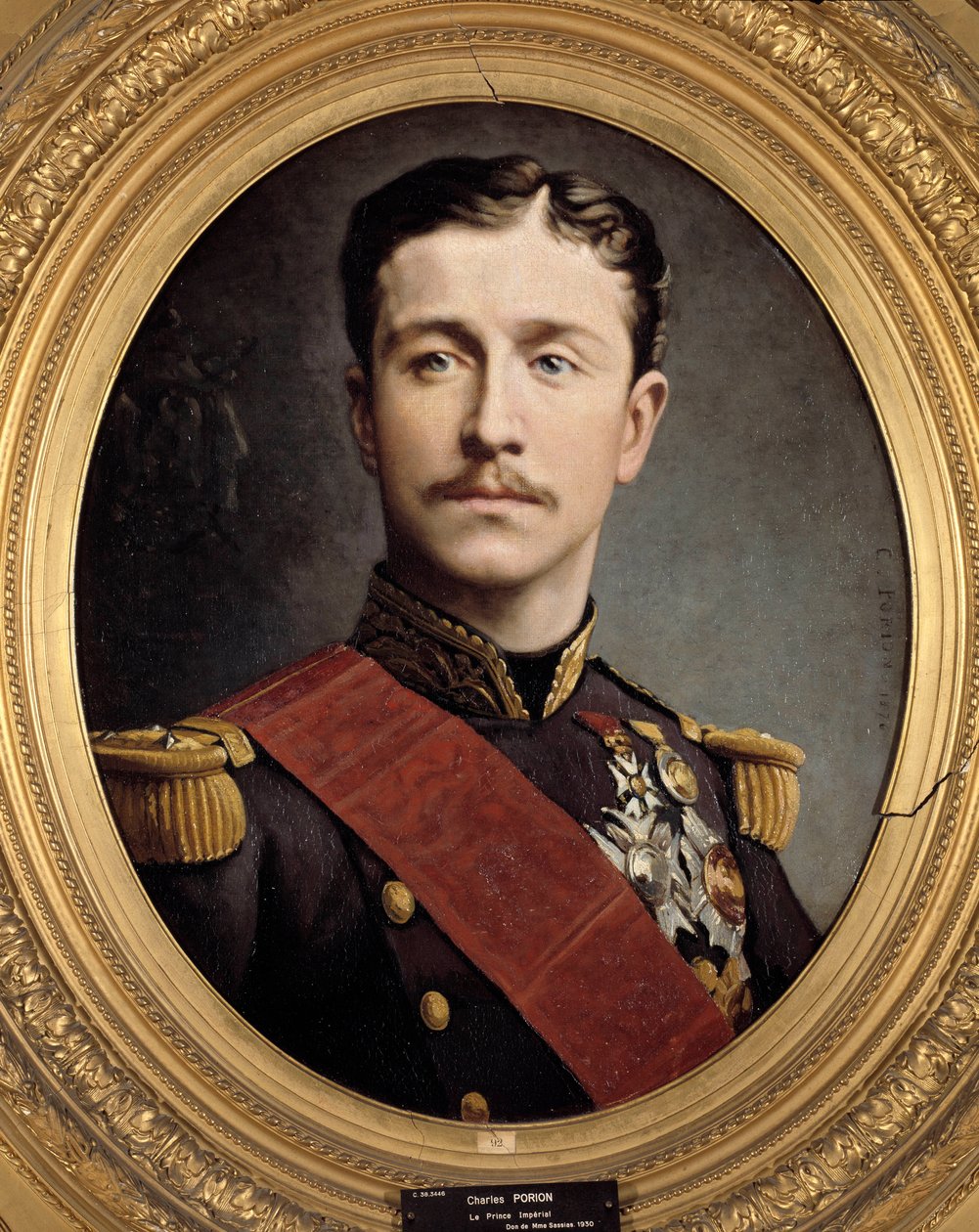 Portrait du prince impérial Eugène Louis Napoléon (1856 - 1879), fils de Napoléon III. Peinture de Charles Porion (19e siècle) - Charles Porion