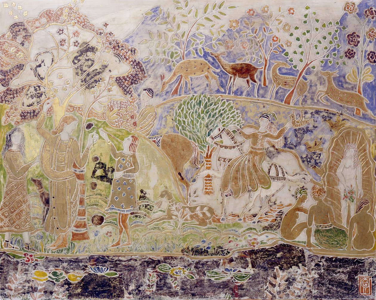 Figures et cerfs - Charles Prendergast