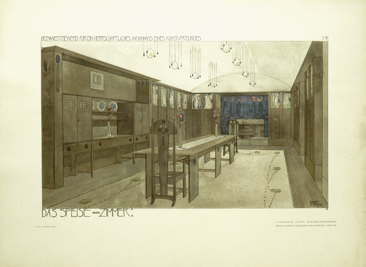 Salle à manger, c.1901 - Charles Rennie (after) Mackintosh