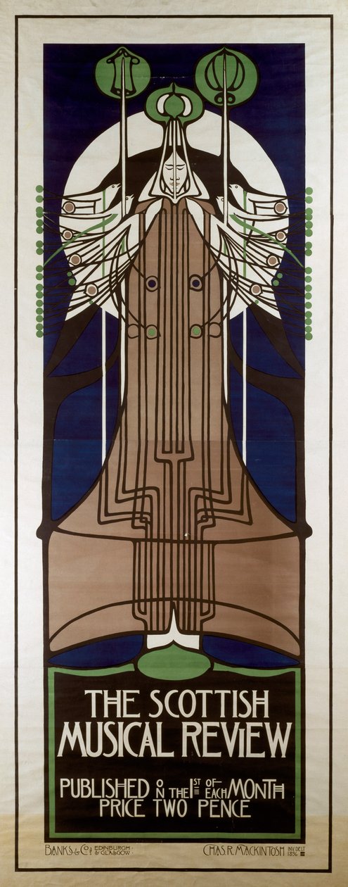 Affiche publicitaire pour la Scottish Musical Review - Charles Rennie Mackintosh