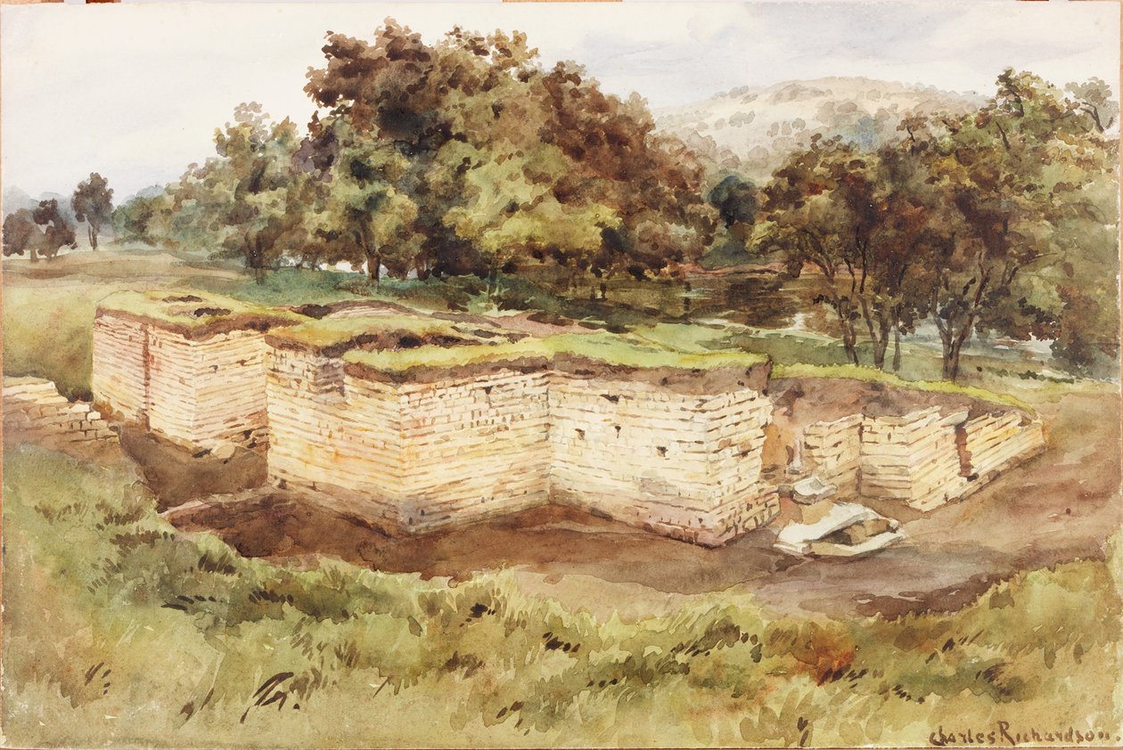 Chesters Bath House depuis le sud-ouest - Charles Richardson