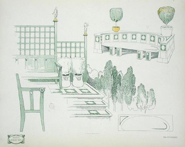 Détails des sièges et des terrasses, du début des années 1900, de 