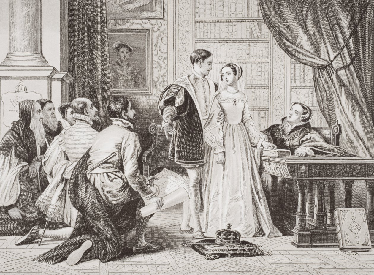 La réticence de Lady Jane Grey à accepter la couronne, Sion House, 8 juillet 1553, de 