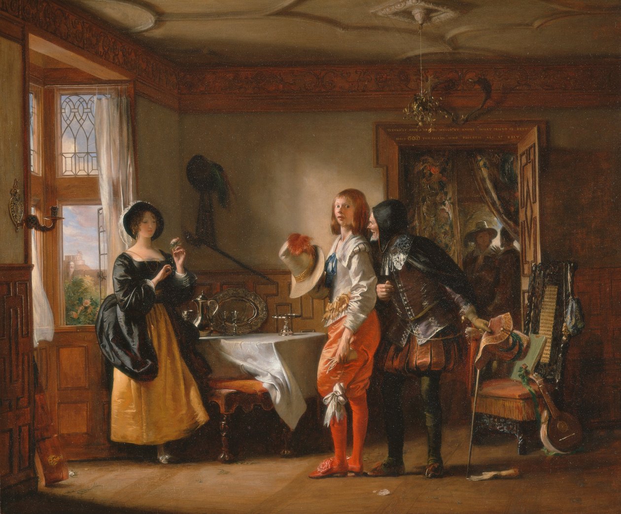 Slender, with the Assistance of Shallow, Courting Anne Page, from "The Merry Wives of Windsor", Act III, Scene iv - Charles Robert Leslie