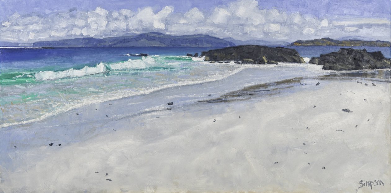 Beach Rocks, Iona, 2016 (huile sur toile) - Charles Simpson