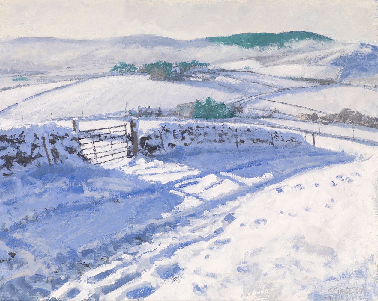 Neige : Brume sur les collines, 2016 (huile sur toile) - Charles Simpson