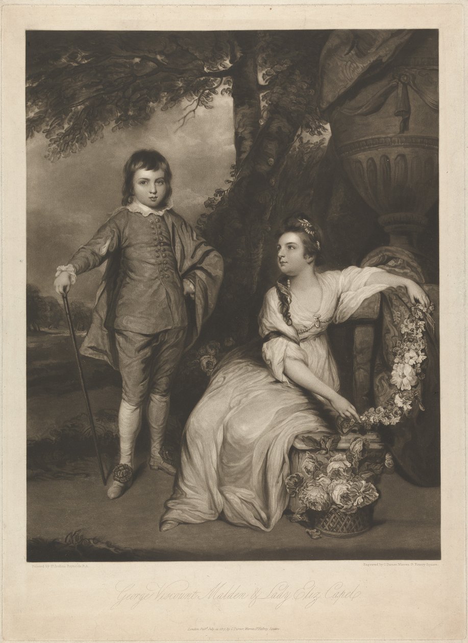 George, vicomte de Malden, et Lady Elizabeth Capel - Charles Turner