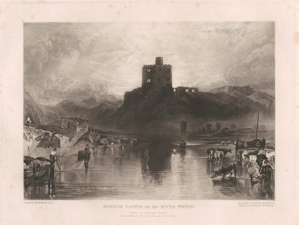 Le château de Norham, au bord de la Tweed - Charles Turner