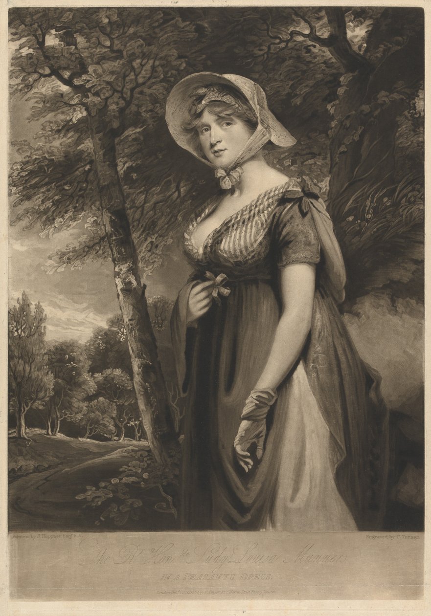 La très honorable Lady Louisa Manners en costume paysan - Charles Turner