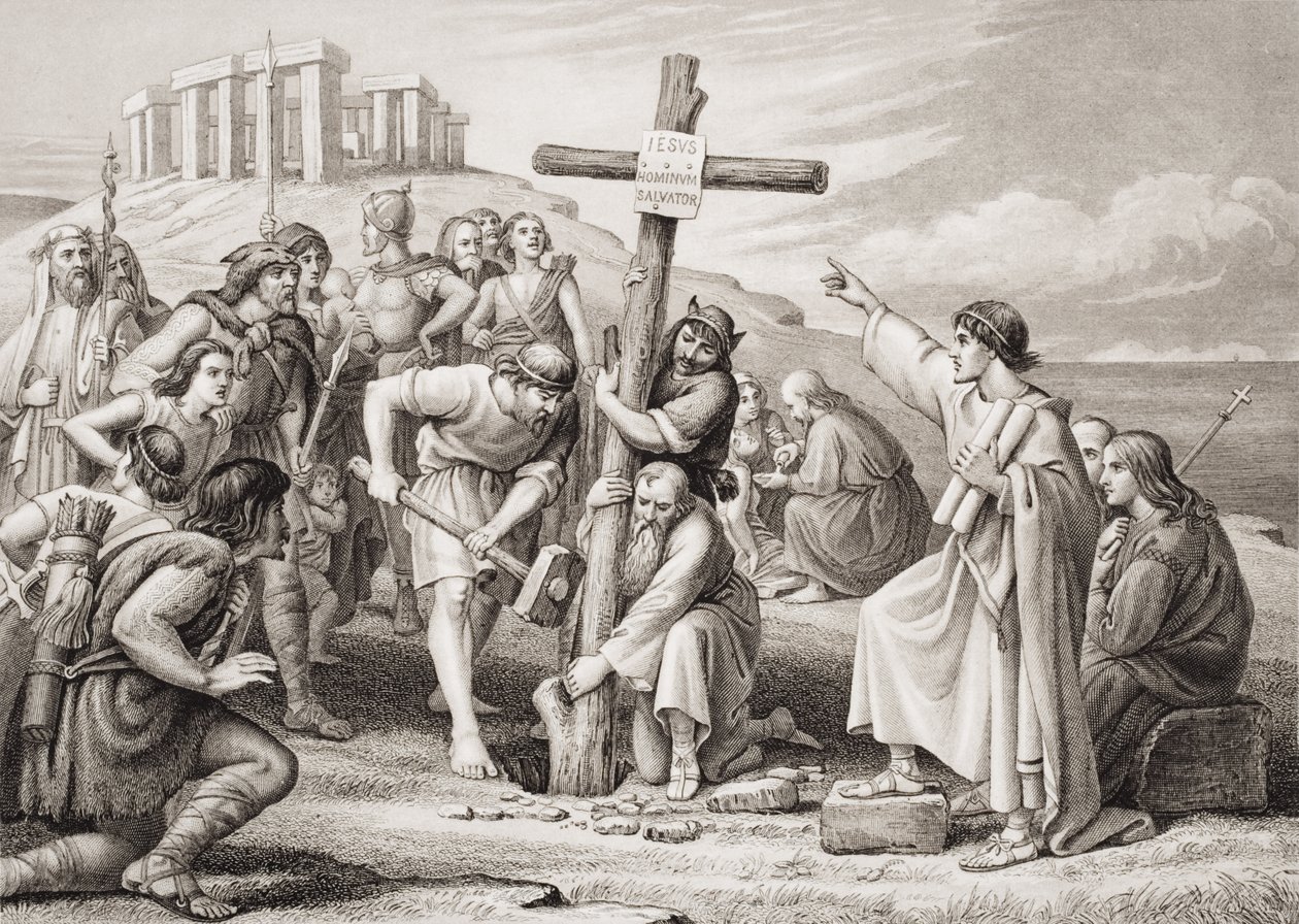 La première prédication du christianisme en Grande-Bretagne, de 