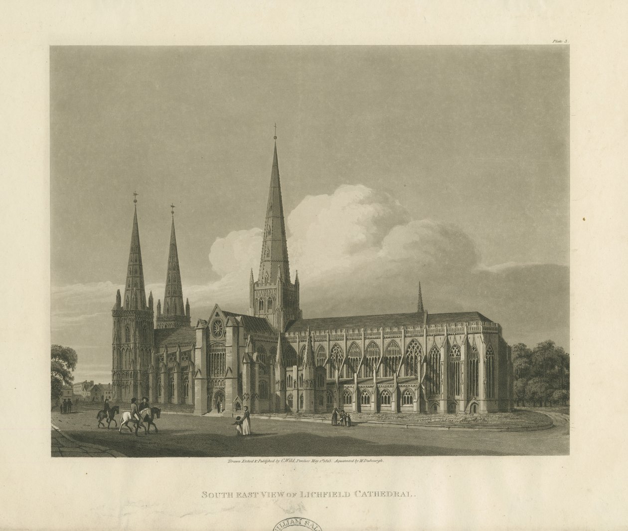 Cathédrale de Lichfield - Vue sud-est - Charles Wild