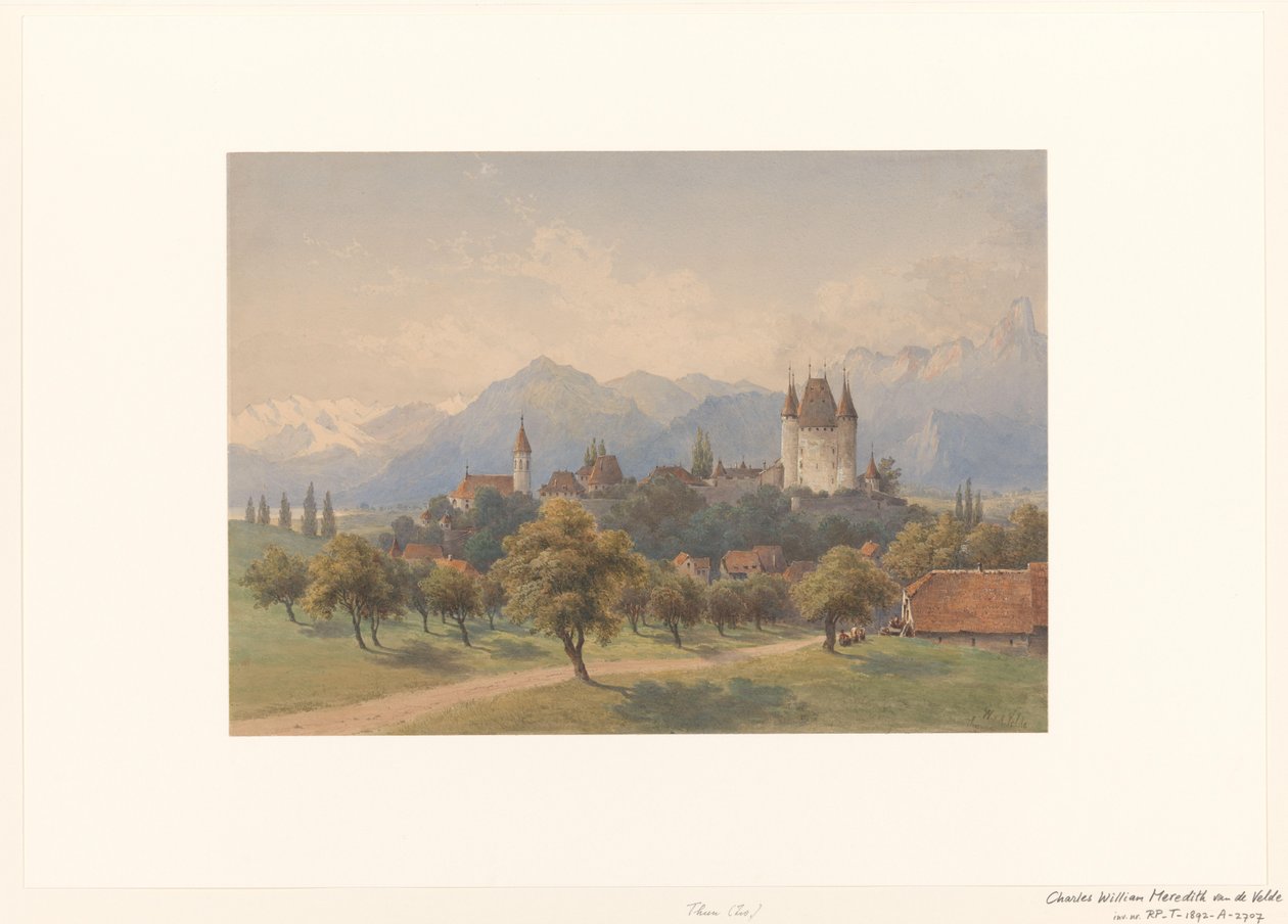 Vue de Thoune, Suisse - Charles William Meredith van de Velde