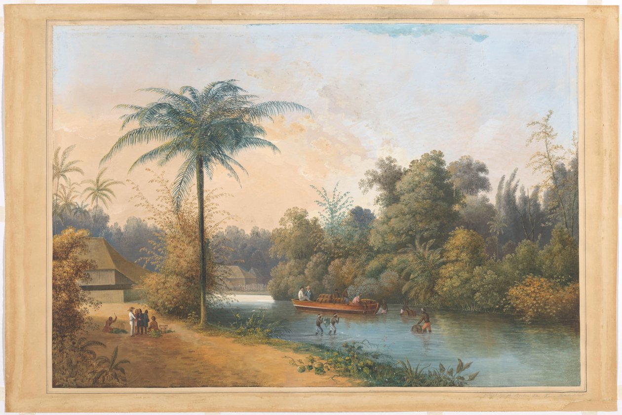 Cascade à Tjieroek Betong Java - Charles William Meredith van de Velde