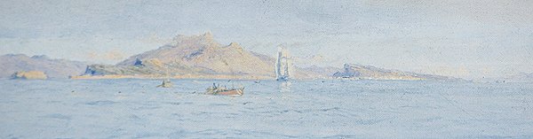 Une journée ensoleillée au large de la côte, Villefranche-sur-Mer, vers 1885 - Charles William Wyllie
