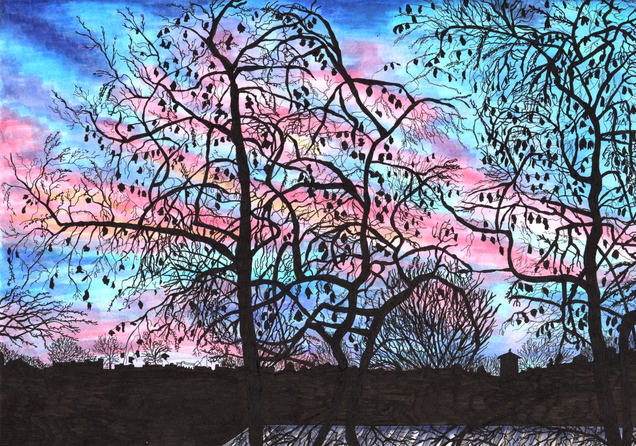 Coucher de soleil depuis un balcon à Berlin, 2020 - Charlotte Orr