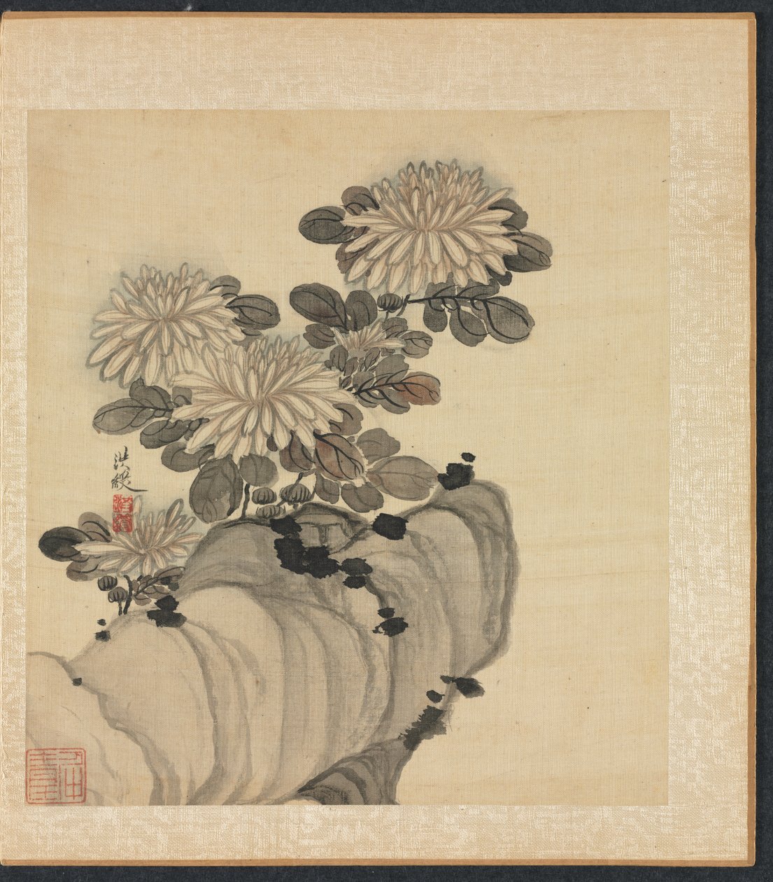 Chrysanthème et rocher - Chen Hongshou