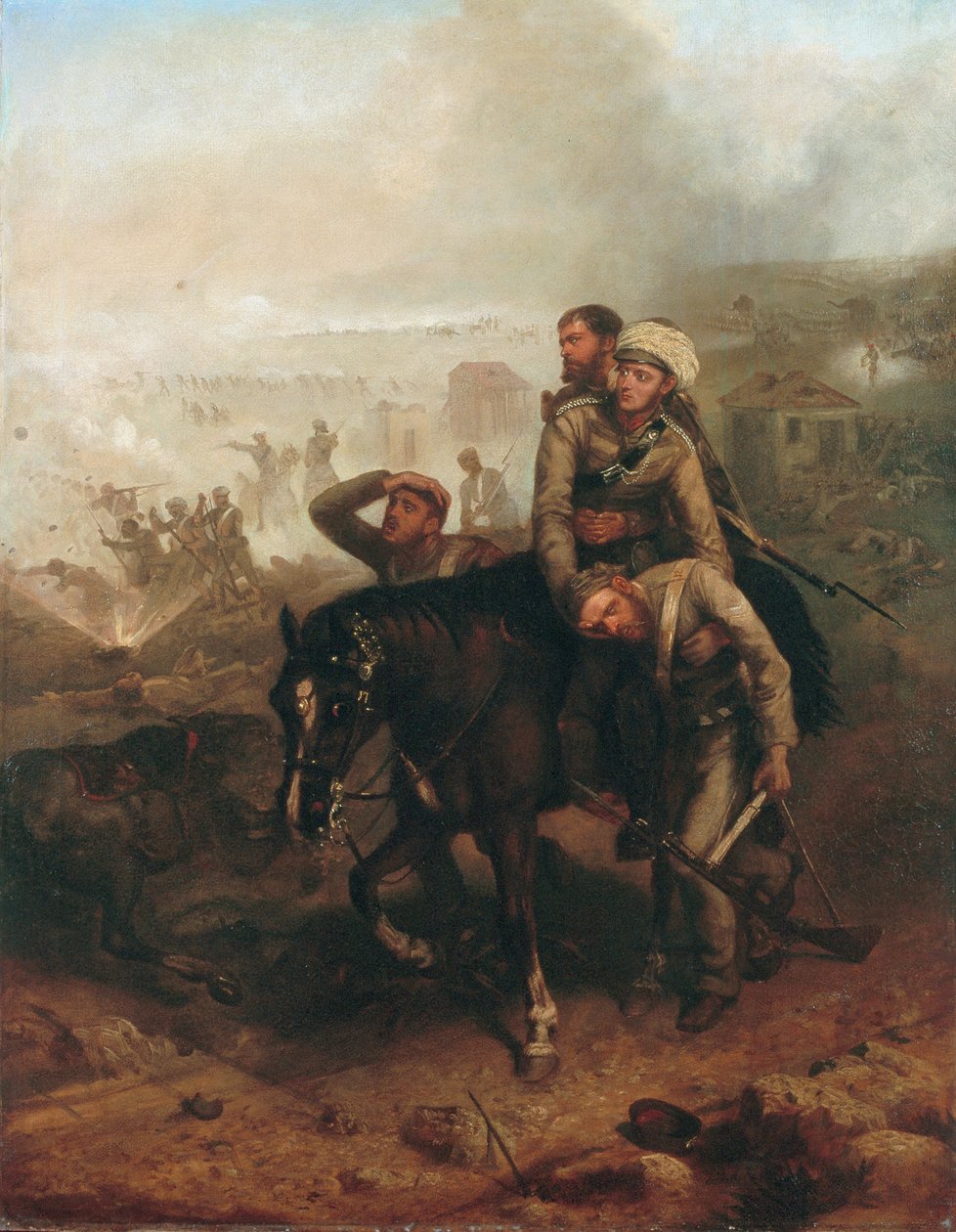 Le lieutenant William George Cubitt (1835-1903) gagnant la Croix de Victoria à Lucknow pendant la révolte indienne le 30 juin 1857, c.1860 - Chevalier Louis William Desanges