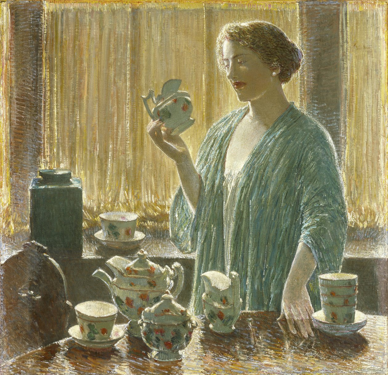 Service à thé aux fraises - Childe Frederick Hassam