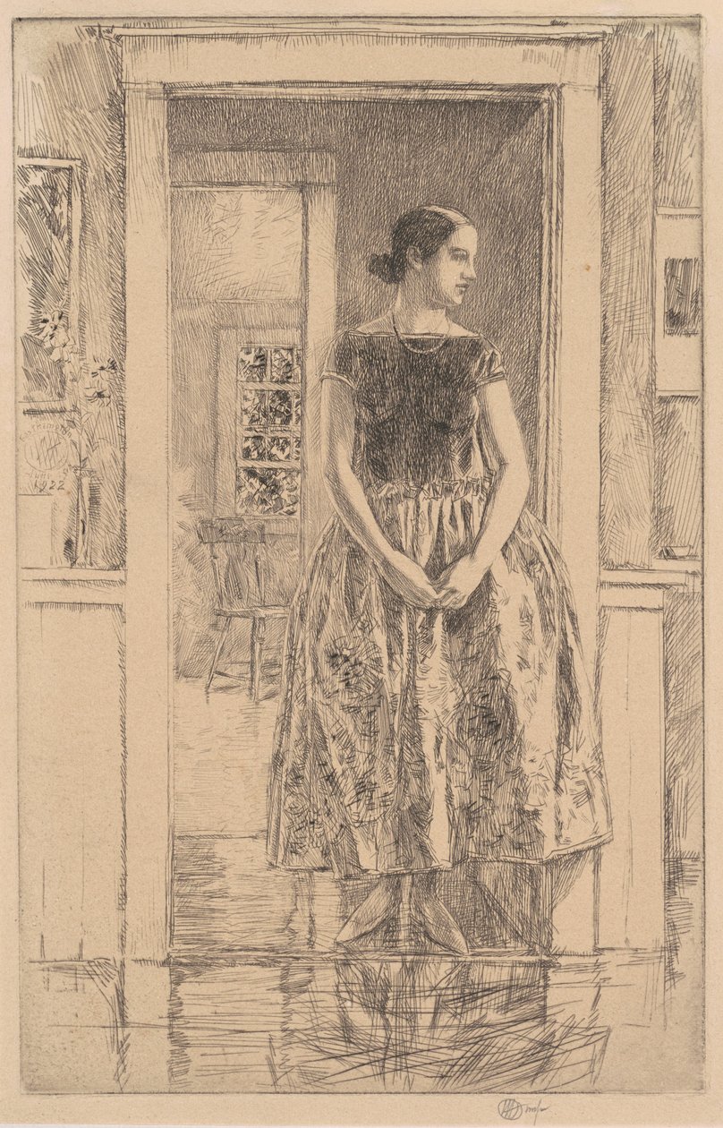 Fille en robe moderne - Childe Hassam