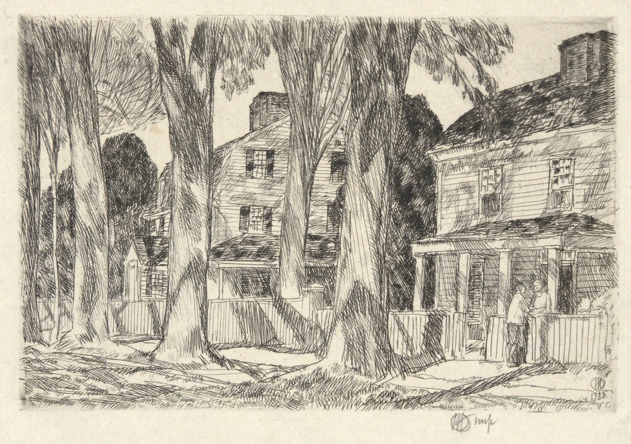 Rue de village ensoleillée, 1925 - Childe Hassam