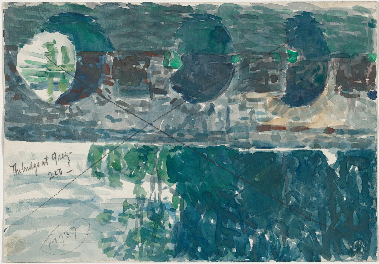 Le pont à Grez [verso] - Childe Hassam