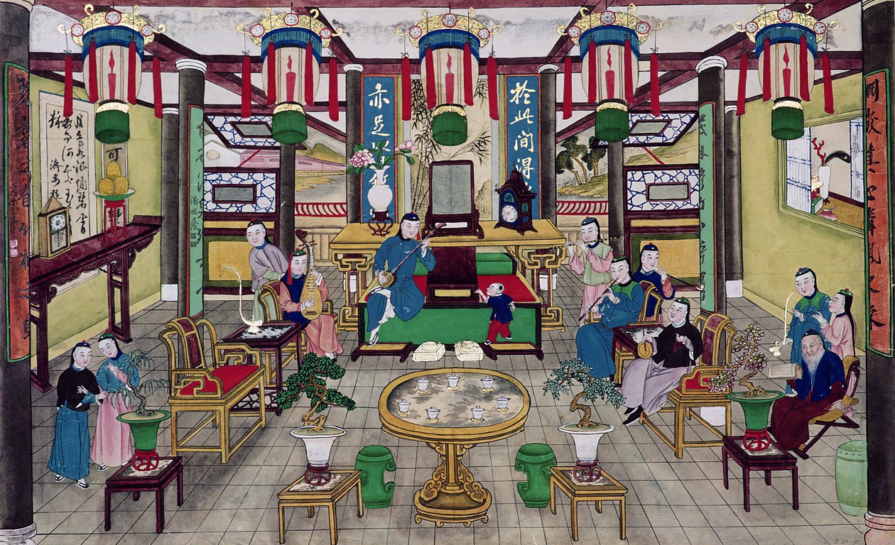 Une pièce dans la maison de M. Kong, un marchand de Pékin - Chinese School