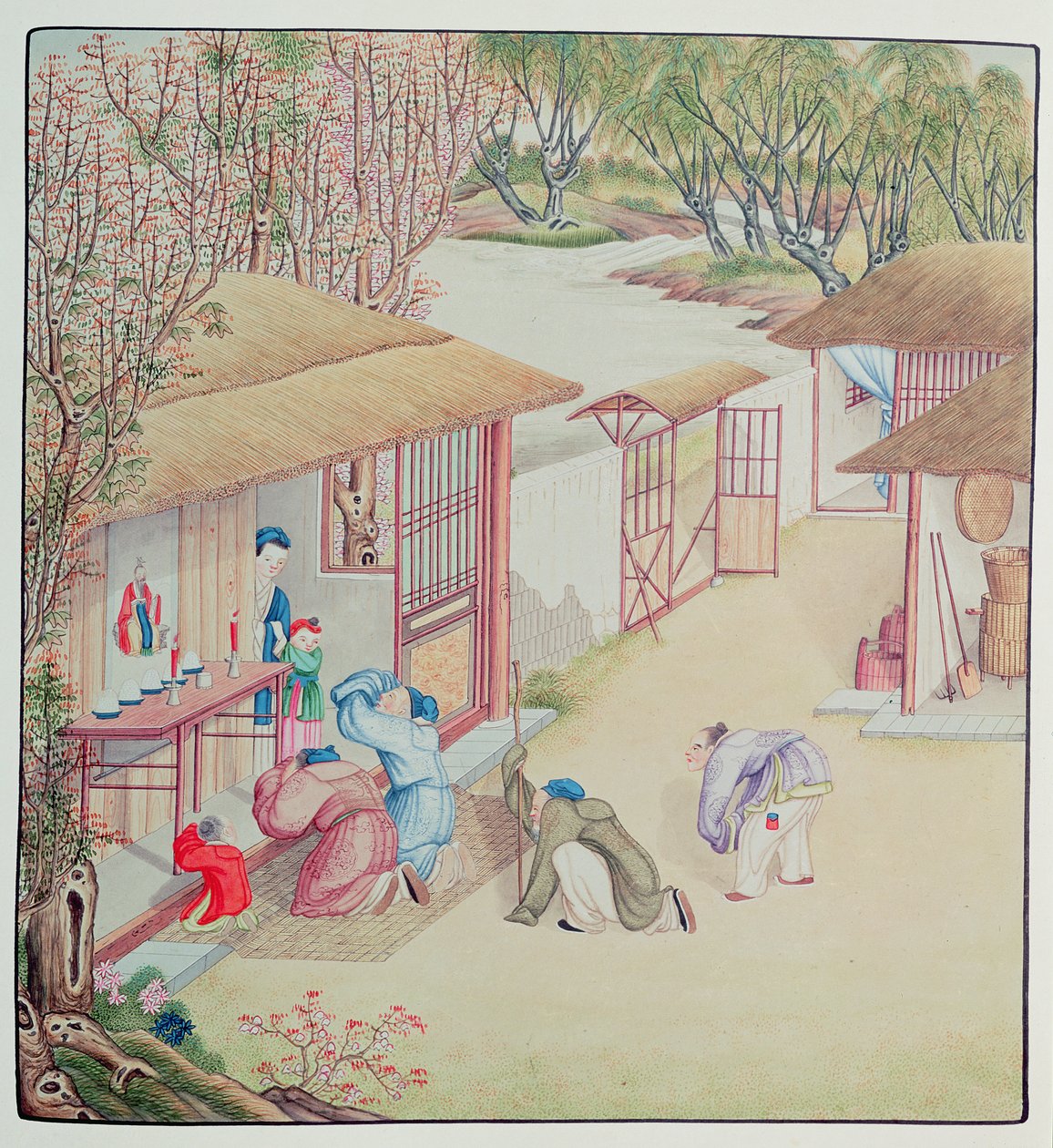 Scène de dévotion - Chinese School
