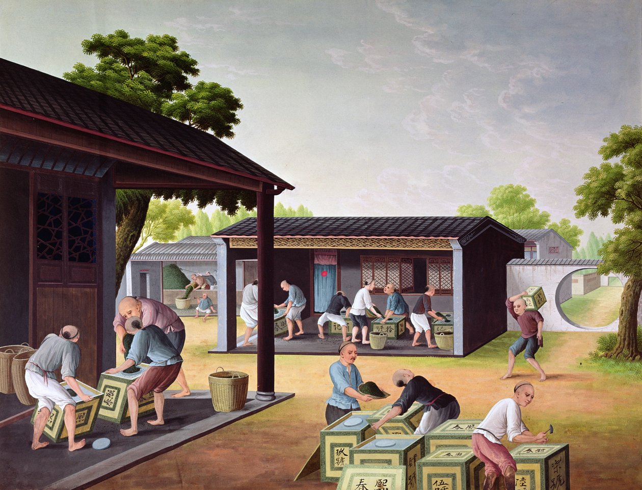 Emballage du thé dans des boîtes - Chinese School