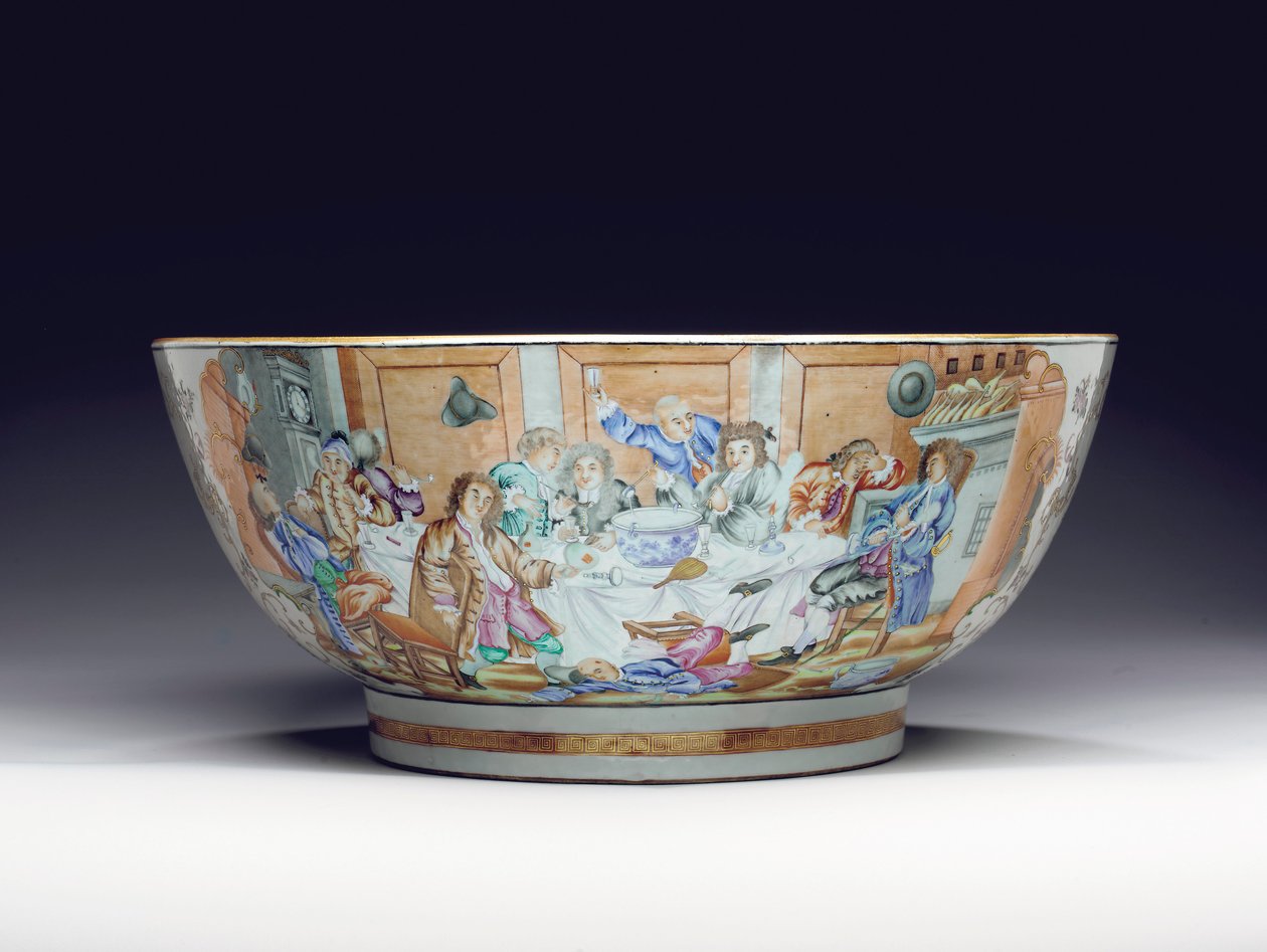 Bol à punch rare et massif, vers 1775 - Chinese School