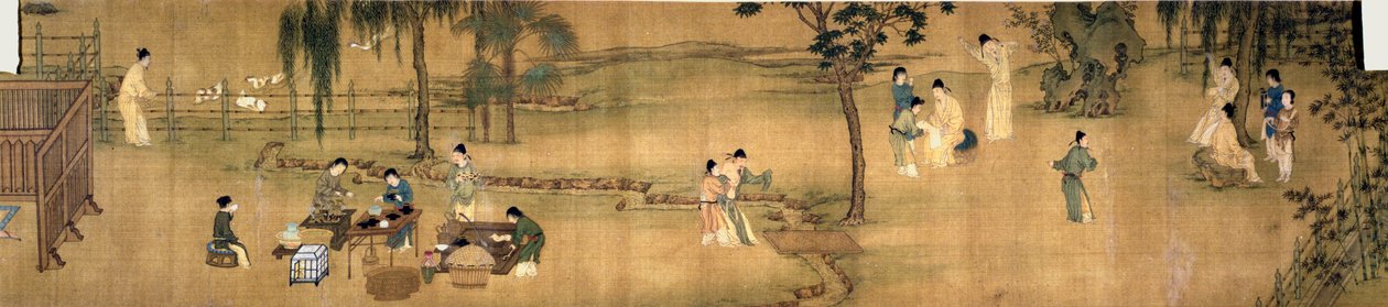 Rassemblement de savants dans un jardin de bambous - Chinese School