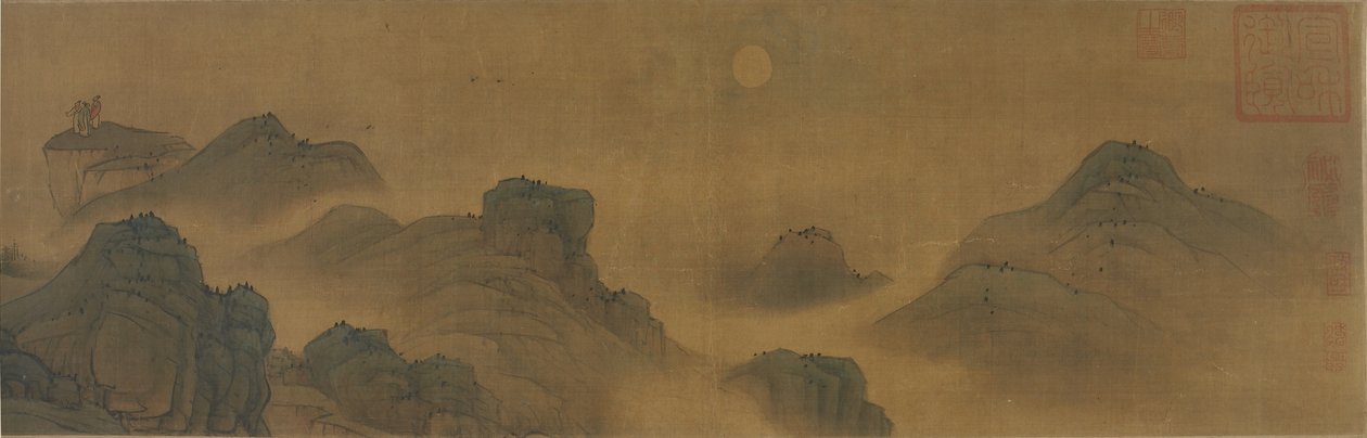 Soleil et lune sur terre et mer, dynastie Ming ou Qing, XVIIe-XVIIIe siècle - Chinese School
