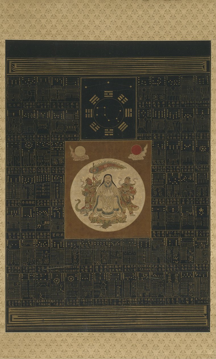 Zhenwu avec les huit trigrammes, la Grande Ourse et des talismans, dynastie Qing - Chinese School