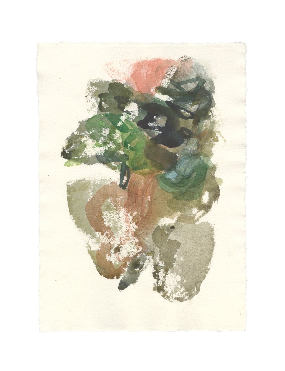 Composition abstraite, Série organique, 2022 (aquarelle, gouache et fusain sur papier aquarelle 320gsm fait main) - Ching Fun Tso