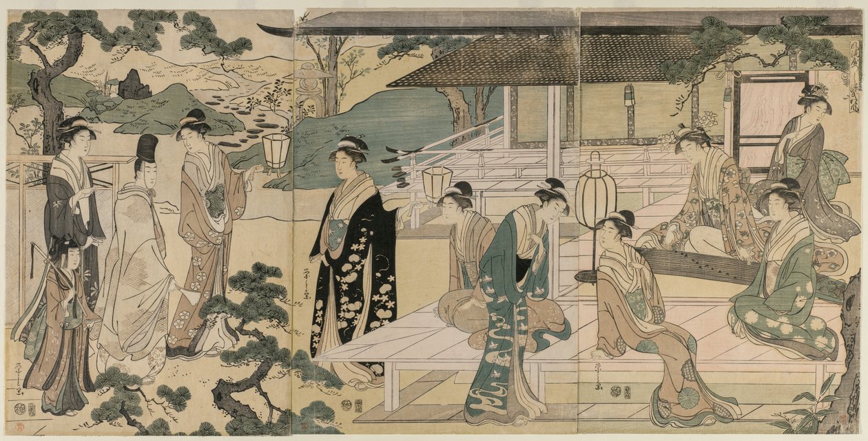 Le chapitre Matsukaze du Conte de Genji de la série Le Conte de Genji, vers 1791 - Chobunsai Eishi