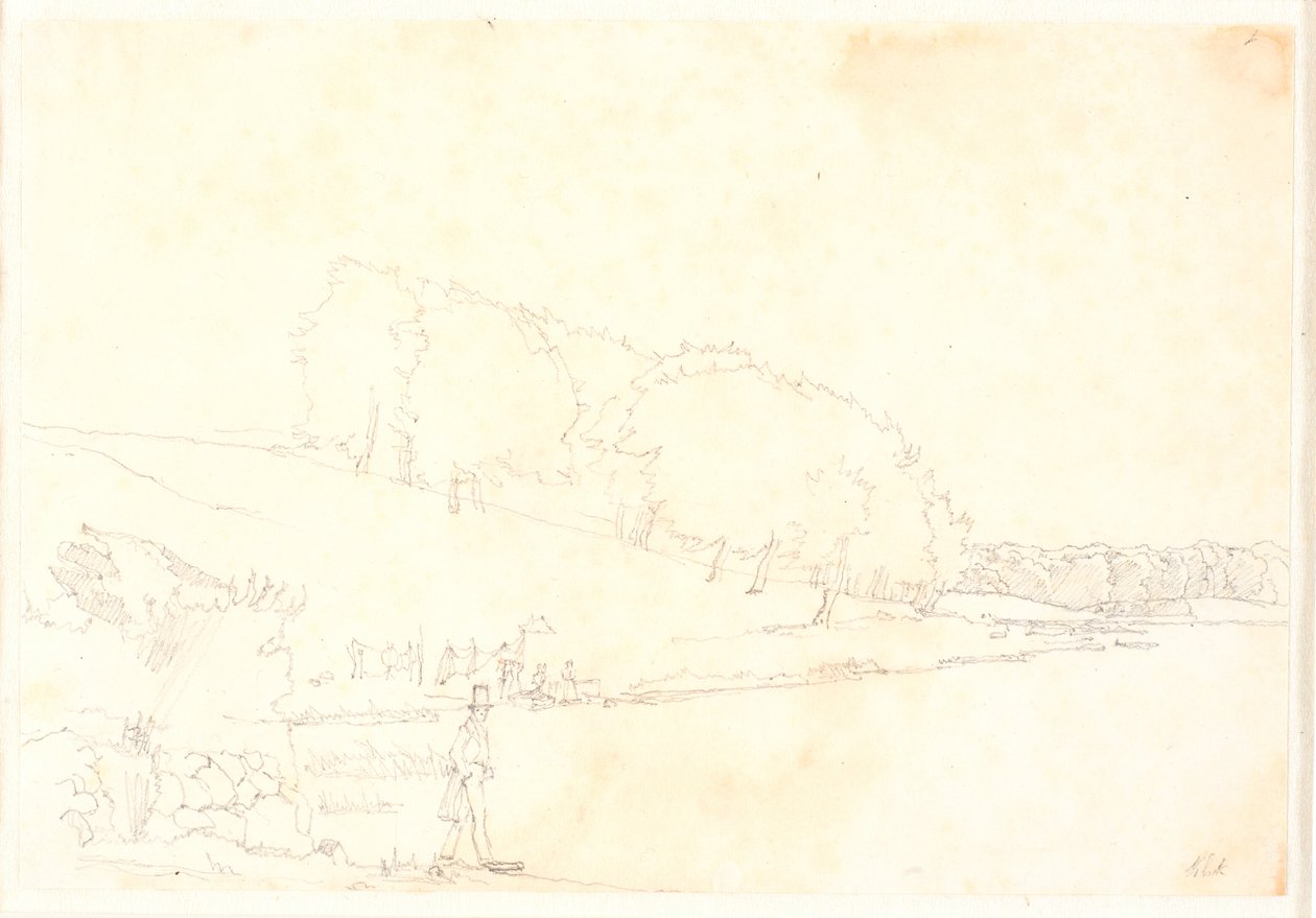 Paysage vallonné avec lac - Christen Købke