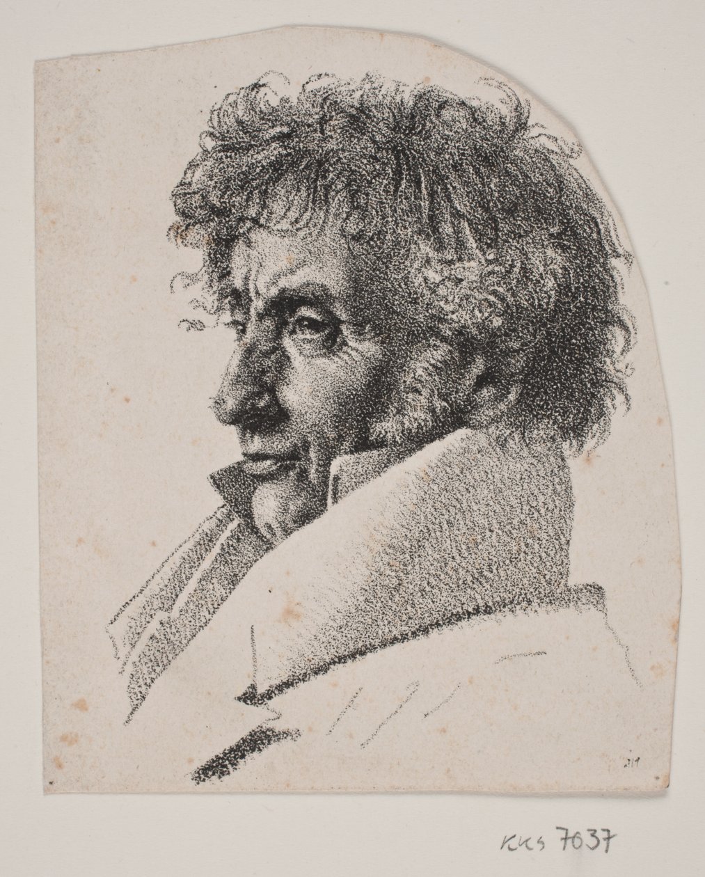 Portrait du maître boulanger Købke ; extrait de : Feuille comportant trois portraits : le maître boulanger Købke, Sophie Krohn et N. Feilberg - Christen Købke