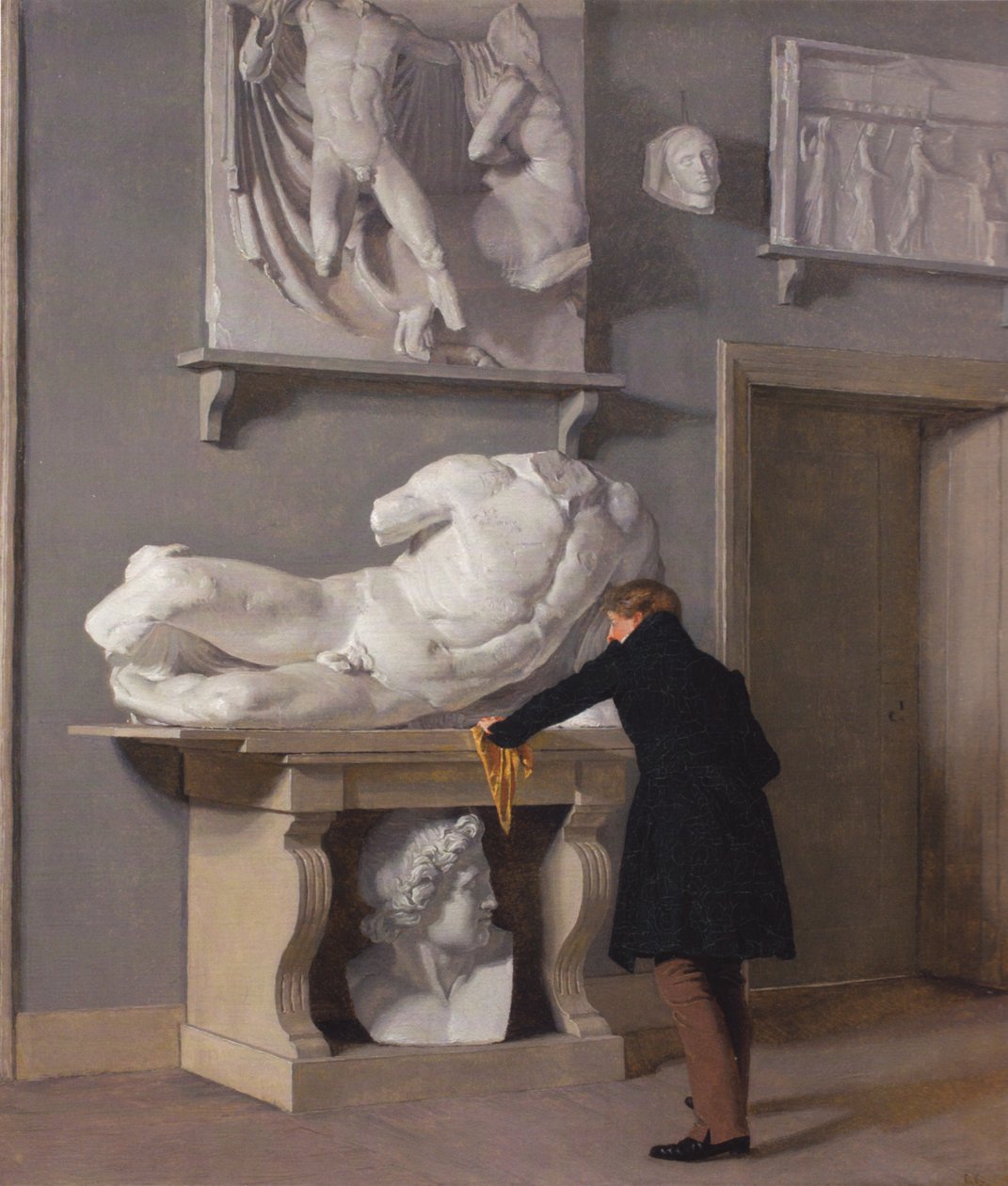 Vue de la collection de moulages en plâtre au palais de Charlottenborg - Christen Schjellerup Kobke