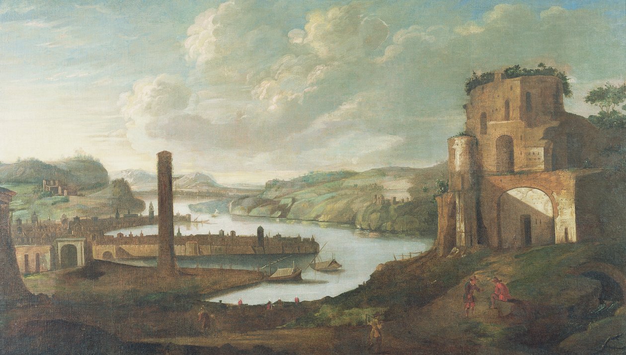 Scène de port - Christian Georg Schutz