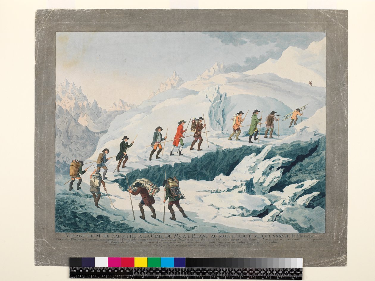 Valentine-Richards. Ascension du Mont Blanc par M. de Saussure en août 1787, vers 1790 - Christian von Mechel