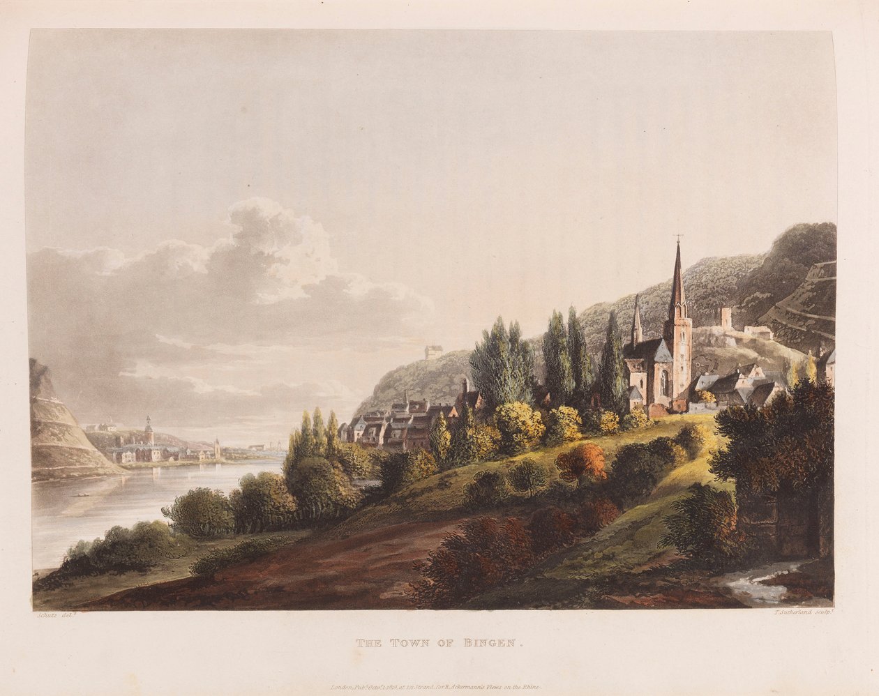 Bingen. De: Une tournée pittoresque le long du Rhin, 1820. - Christian Georg Schütz the Younger