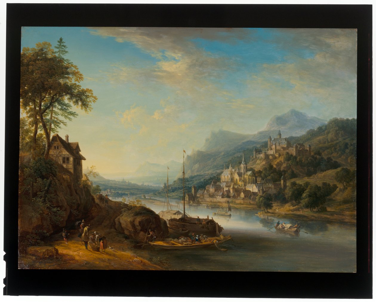 Une paire de paysages rhénans - Christian Georg the Elder Schuetz