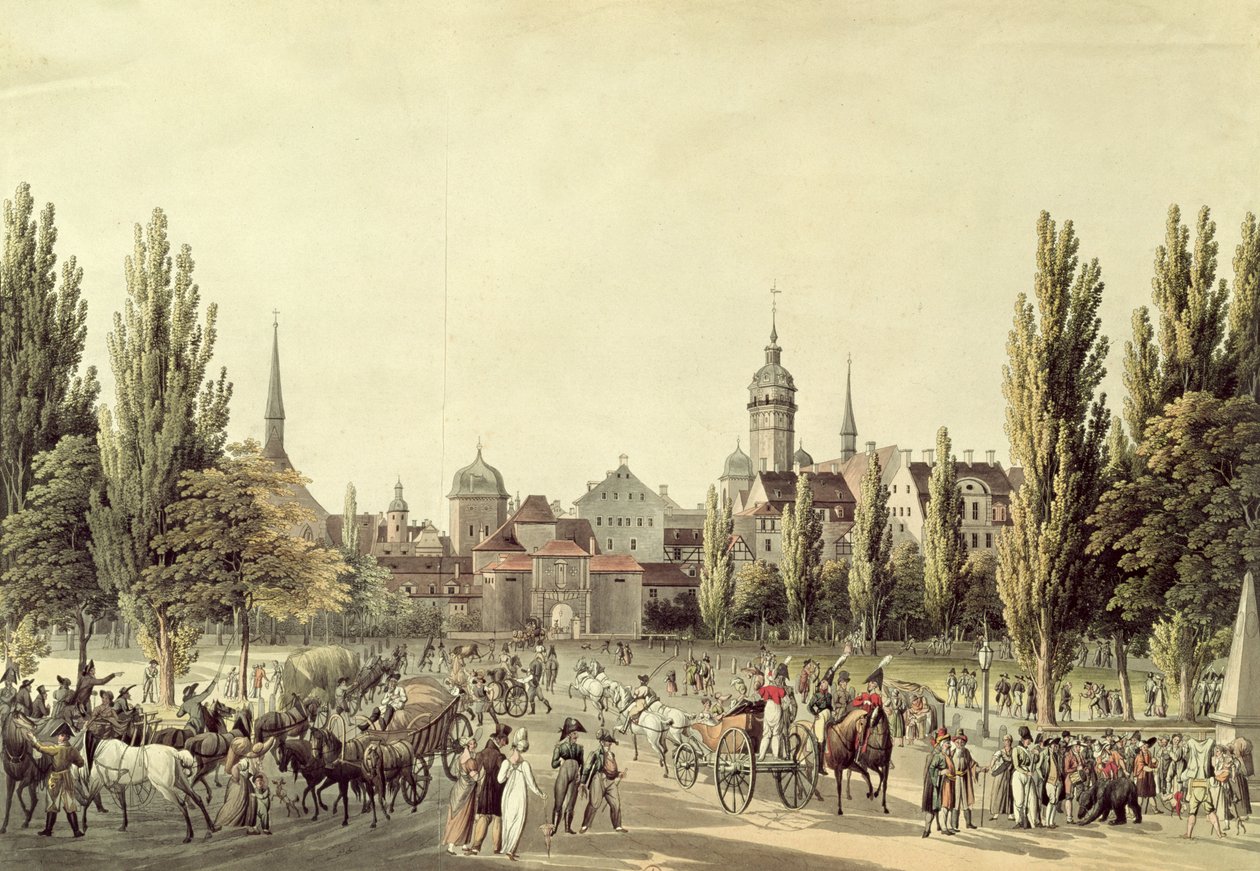 Vue de Leipzig depuis la porte de Grimma - Christian Gottlob Hammer