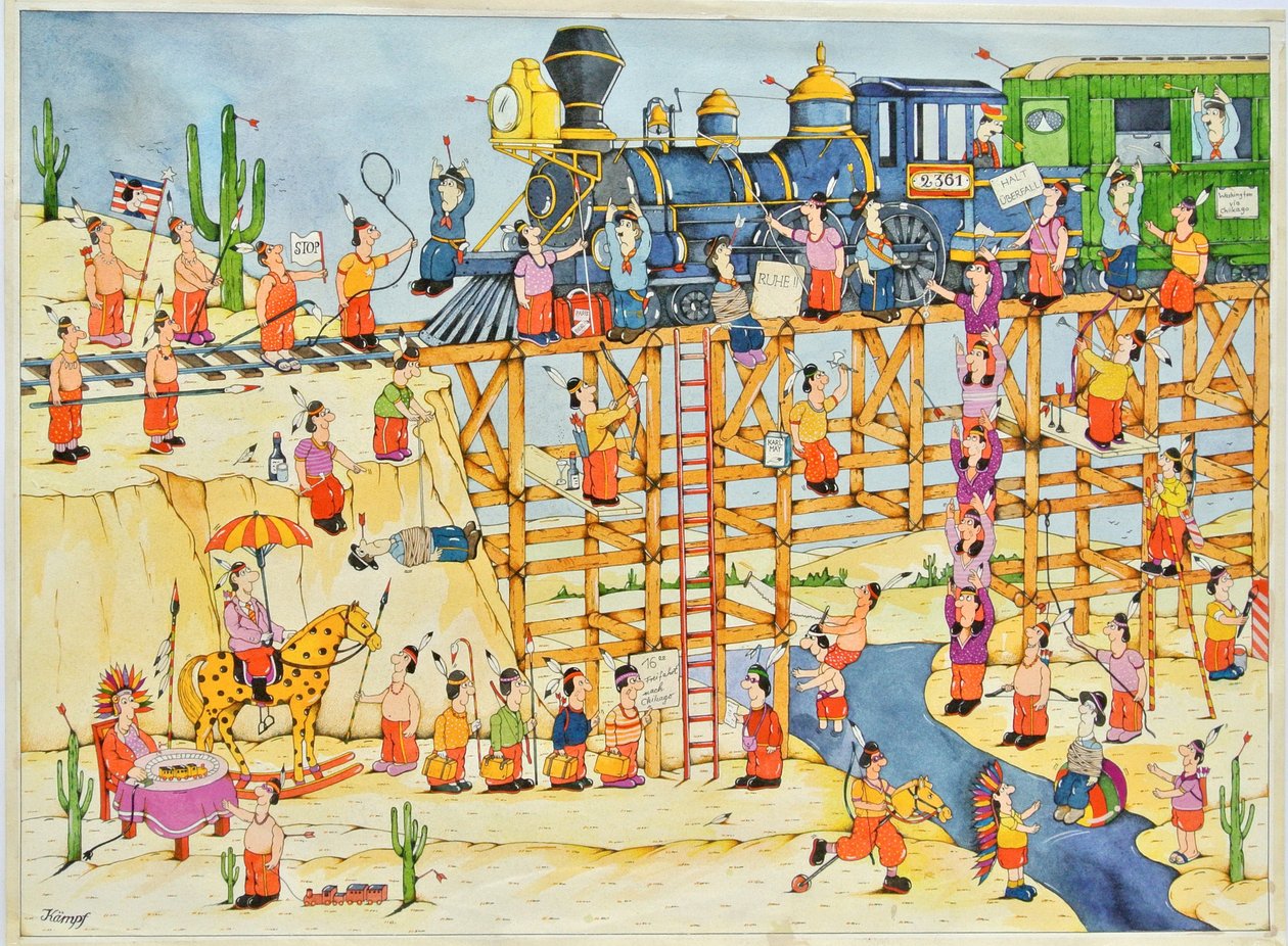 Attaque indienne sur un train - Christian Kaempf