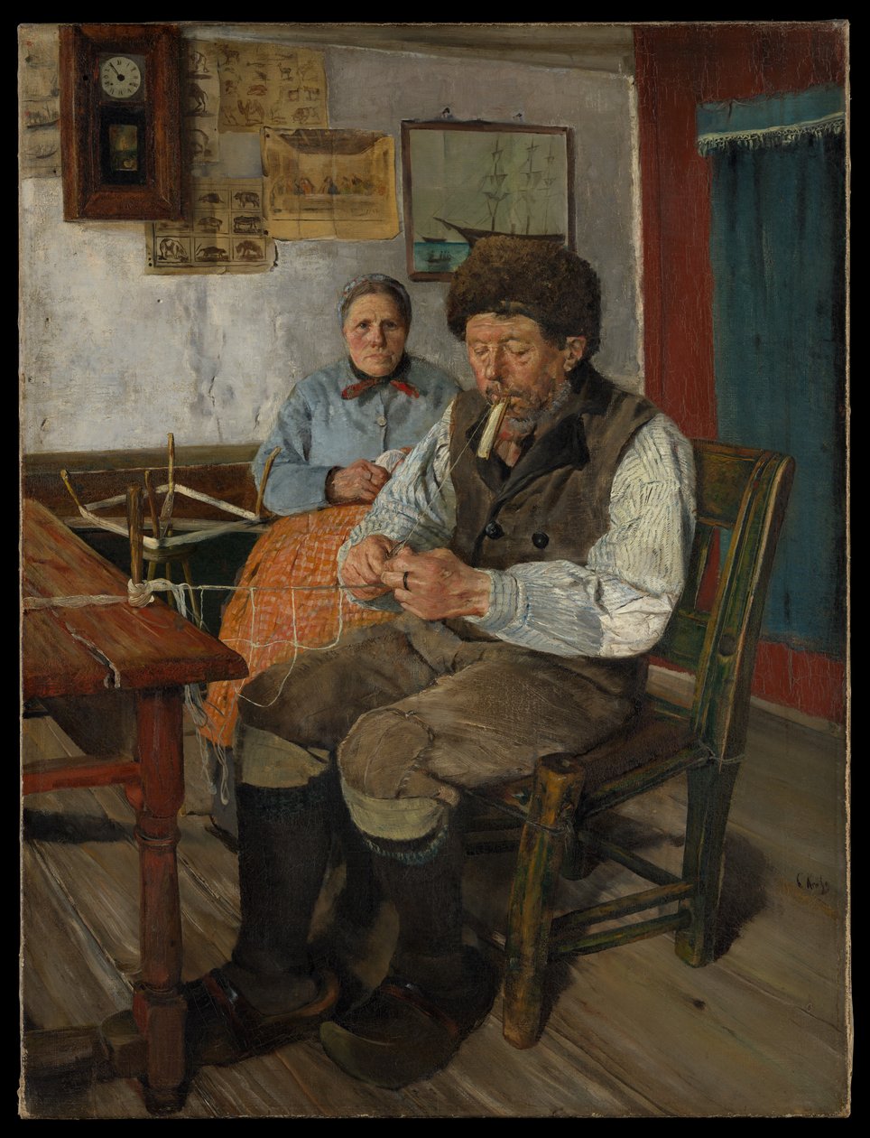 The Net Mender (Réparation de filets) - Christian Krohg