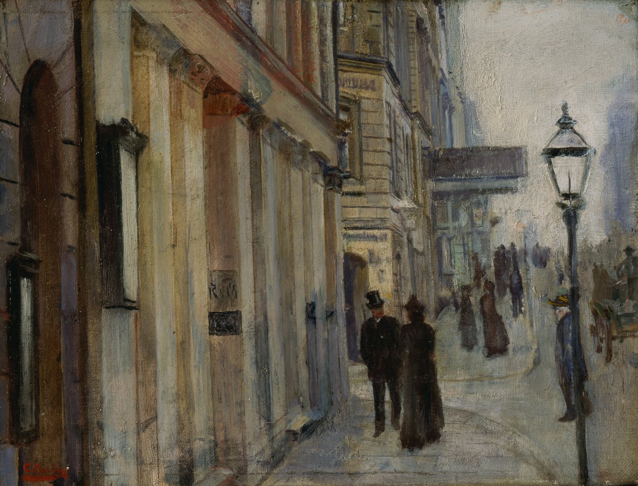 Le coin de la rue Karl Johan et de la rue Dronningen - Christian Krohg