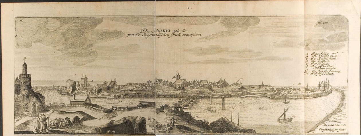 Narva Illustration de Voyages au Grand-Duc de Moscovie et au Roi de Perse par Adam Olear - Christian Lorenzen Rothgiesser