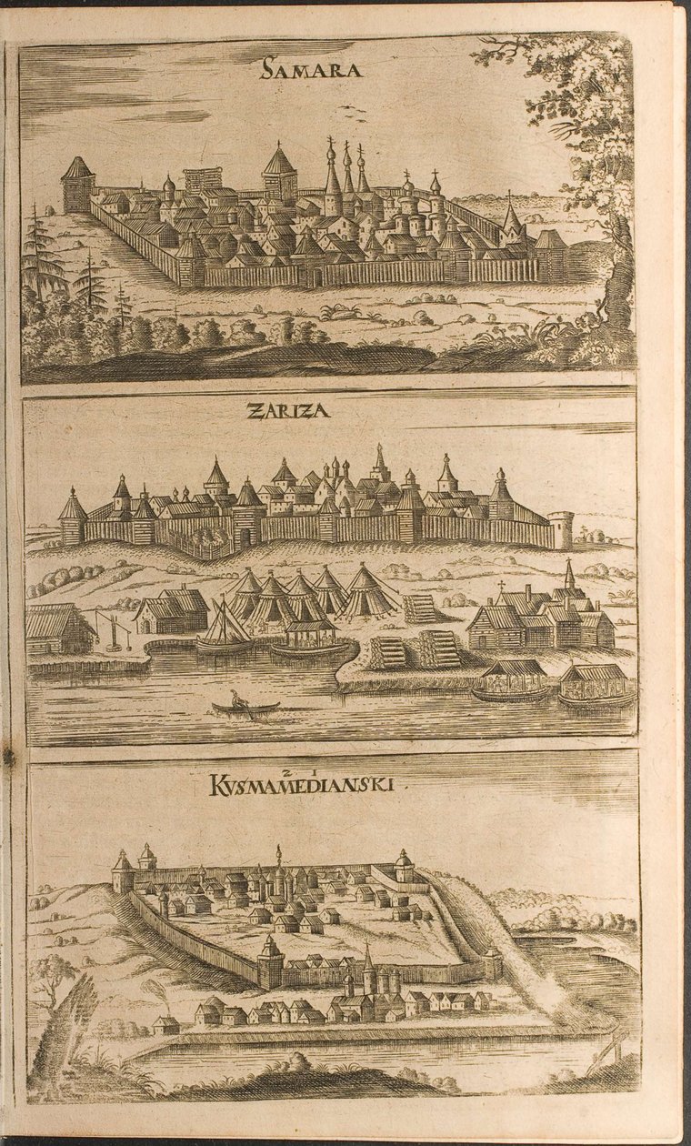 Samara, Tsaritsyn et Kozmodemyansk Illustration des Voyages au Grand-Duc de Moscovie - Christian Lorenzen Rothgiesser