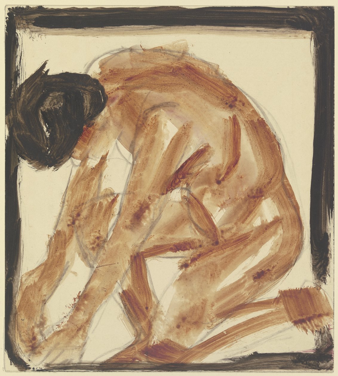 À genoux, nue, à gauche - Christian Rohlfs