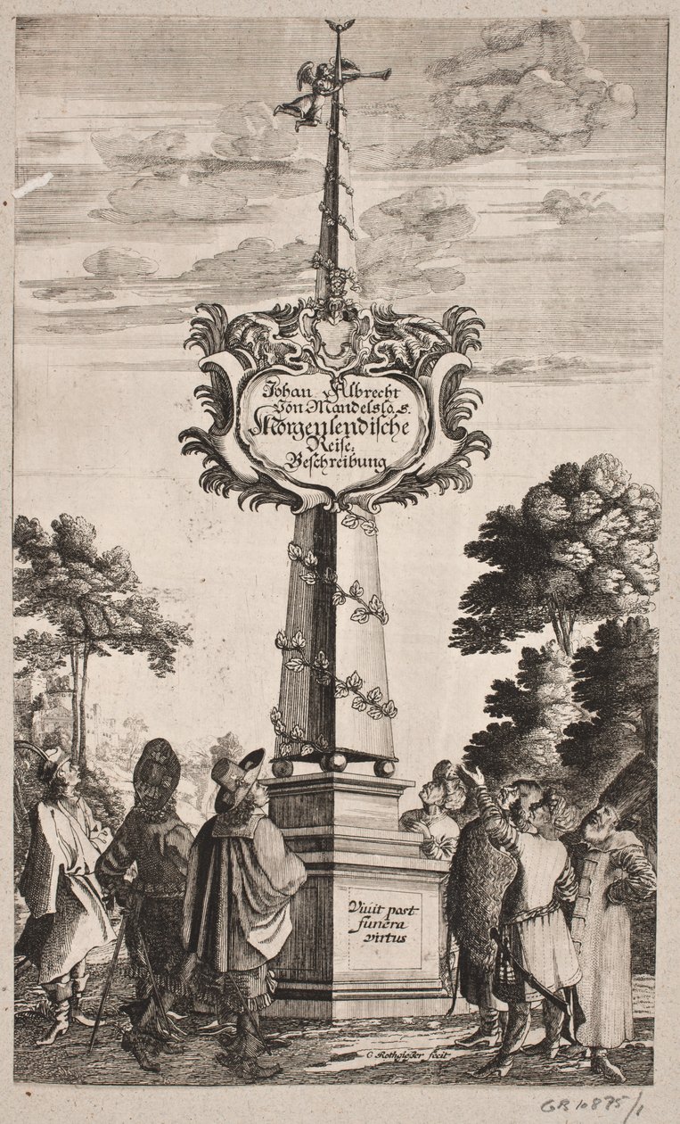Page de Titre de Johann Albrecht Mandelslo, "Description du Voyage en Orient [...], Schleswig 1668" - Christian Rothgiesser